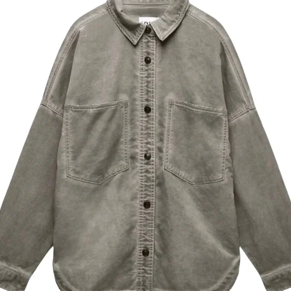 NWT ZARA Wash Effect Overshirt (Shacket) - Picture 3 of 8